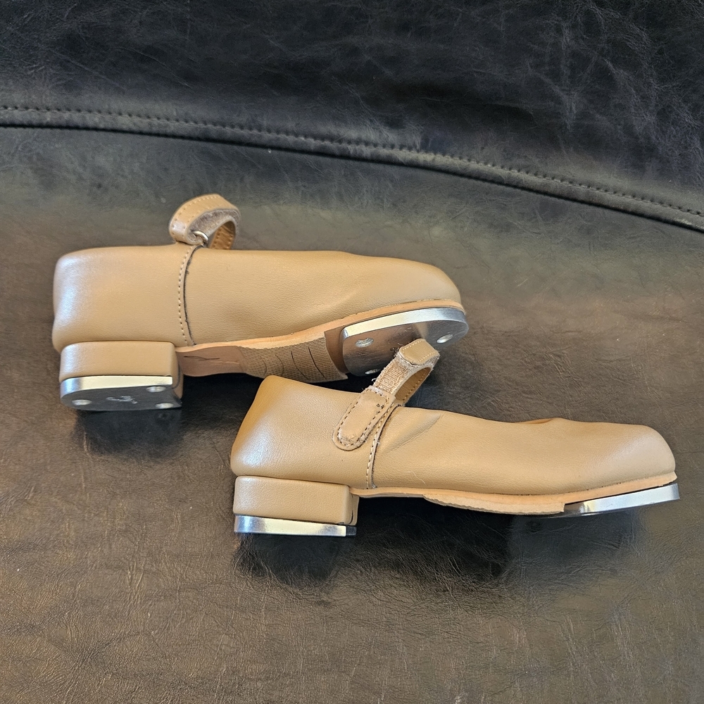 Girls Leo Beige Tap Dance Shoes 7M - Picture 4 of 7